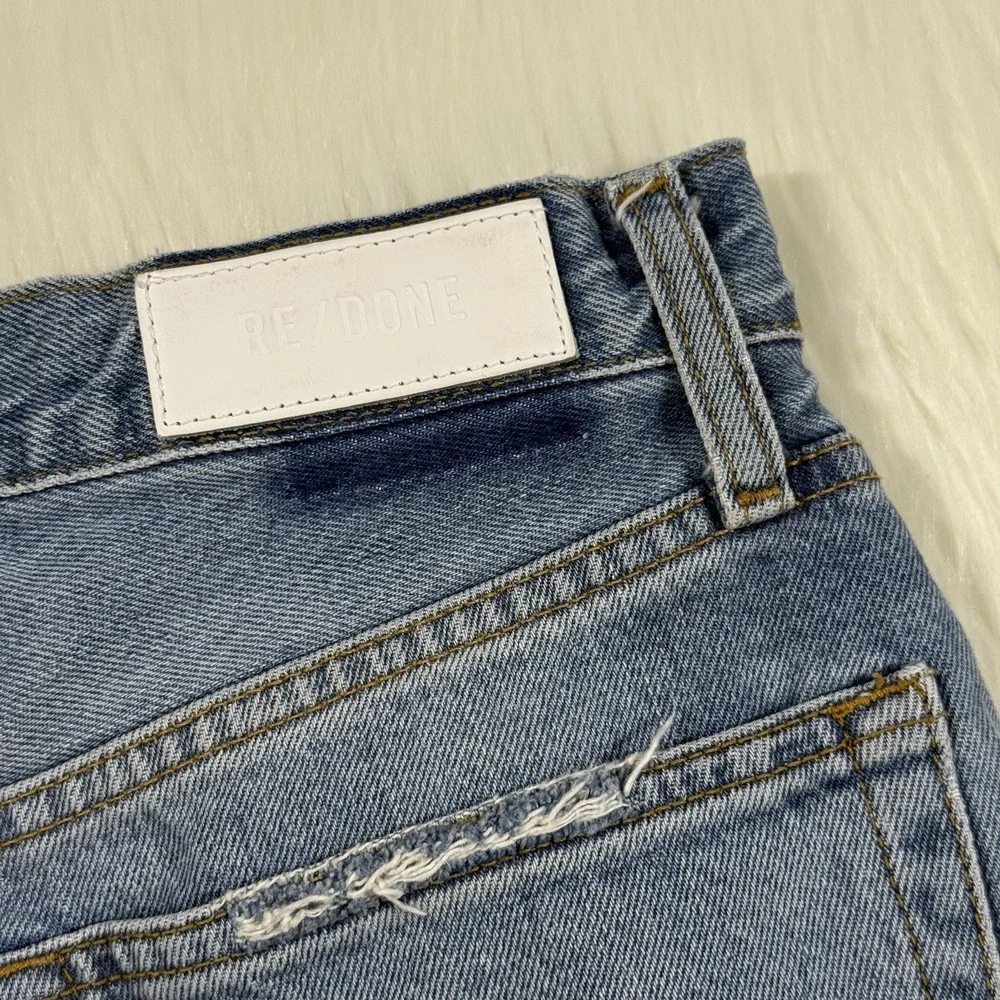 Re/Done Women's Size 25 90s High Rise Loose Fit Denim Jeans in Worn Blue Organic